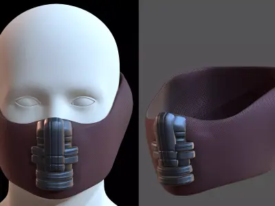 Gas mask helmet 3d model scifi Low-poly  Low-poly 3D model 150