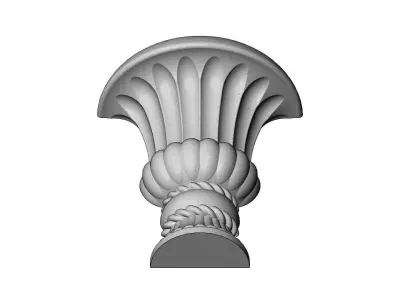 Half carved urn wall shelf bracket and corbel 3D print model