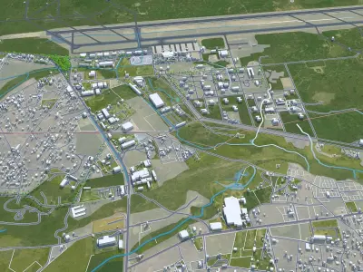 Lubango Angola 30km AI Low-poly 3D model