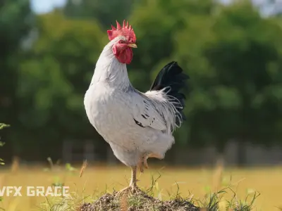 White Chicken Animated VFX Grace 3D model