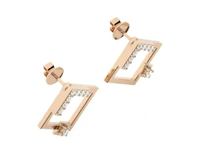 Light wt Women Diamond Earrings  3D print model