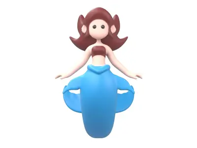 Mermaid Character v1 003 Low-poly 3D model