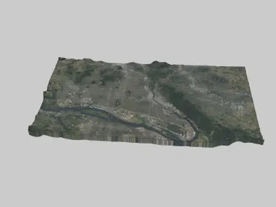 Portland City Low-poly 3D model