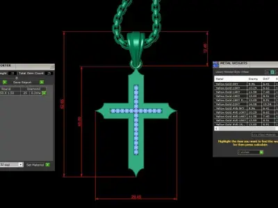 Cross Light Gold 3CP094 3DM STL 3D model
