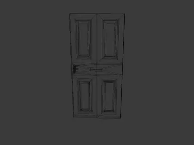 Low Poly Swinging Door Low-poly 3D model