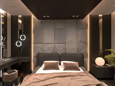 master bedroom-children room 3D model