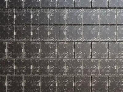 Worn Dark Tiled Metal Plate PBR Seamless Texture