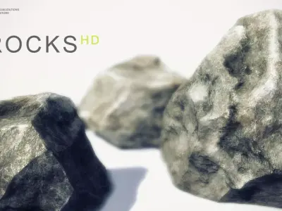 35 Rock Models for Games   Low-poly 3D model