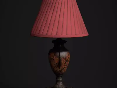 Vintage Table Lamp Low-poly 3D model