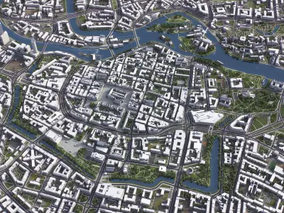 Wroclaw - 3D City Model Low-poly 3D model