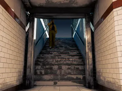 Paris Metro Station Entrance 3D model