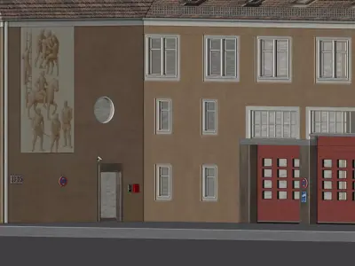 Big Firestation -  Gro0e Feuerwache  Low-poly 3D model