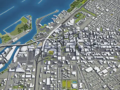 Buffalo - City 3D Model Low-poly 3D model