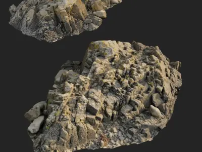 3d scanned rock cliff R2 3D model
