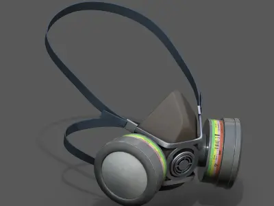 Gas mask helmet 3d safety isolated fantasy human  Low-poly 3D model