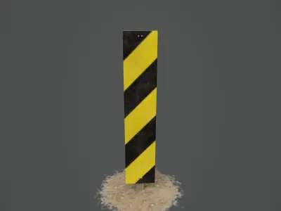 Danger Sign 01 Low-poly 3D model