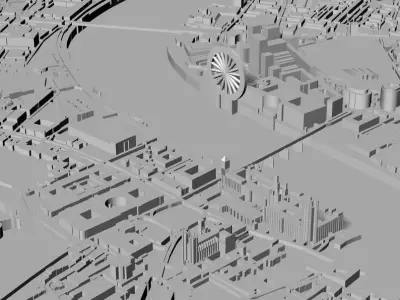 3D London Map City Art Landmark Model of London Skyline 3D print model