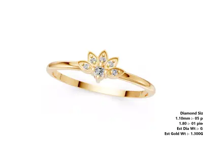 Lightweight Diamond Ring 3D print model