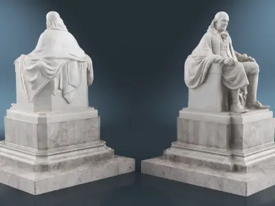  Seated Benjamin Franklin Memorial Statue 