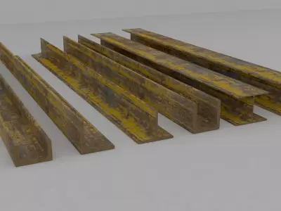 Steel Beam Sets 3D model
