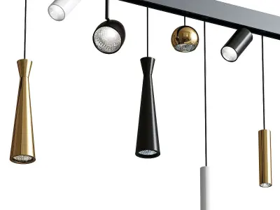 Ceiling Track light Set 3D model