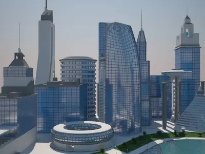 Futuristic City 3D model purchase