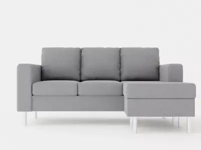 Friday Divan Sofa 3 Seater Reversible Light Gray Low-poly 3D model