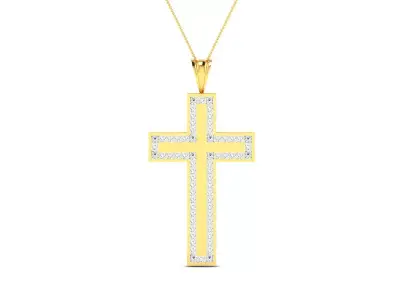 Cross Pendant 3DM STL OBJ FBX Render Details 3D print model purchase