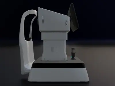 The Keratometer ophthalmology machine Low-poly 3D model