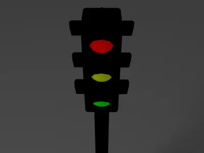 Traffic lights Low-poly 3D model 3