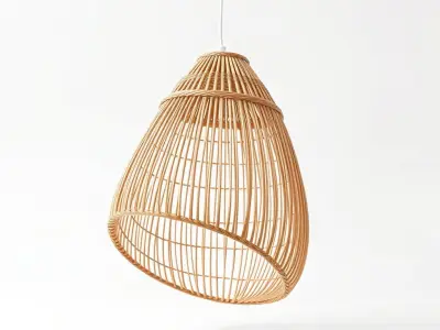 Natural Rattan Pendant Light Model Pack Low-poly 3D model
