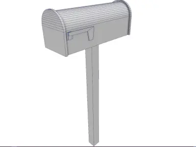 MailBox - PBR mail box on wooden post Low-poly 3D model