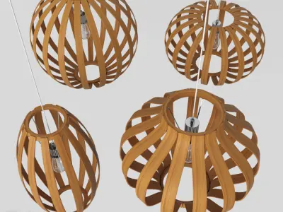 Bentwood Pendant Collection by West Elm 3D model