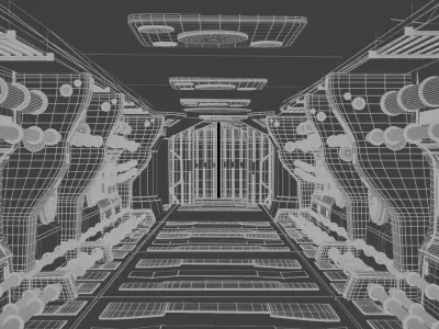 3D sci-fi interior model 3D model
