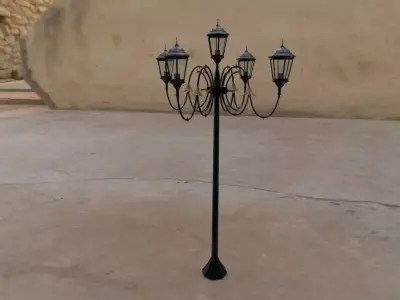 Street retro lights  Low-poly 3D model