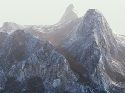 Mountain Low Poly PBR Low-poly 3D model