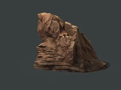 Red Rock Sandstone Pbr 2 Low-poly 3D model