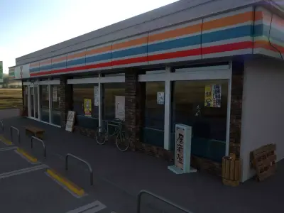 7 eleven  7 11 Store and street Low-poly 3D model