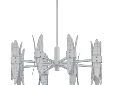 TONETT modern chandelier with clear glass shades 3D model