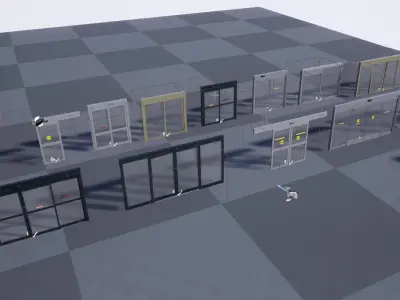 Automatic Sliding Doors Low-poly 3D model