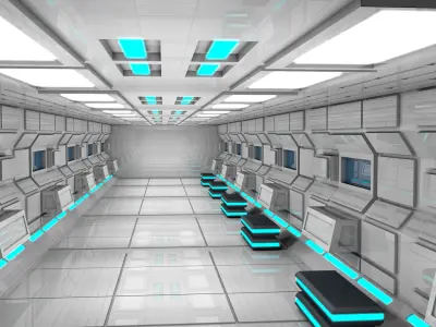Sci Fi Interior 3D model 10