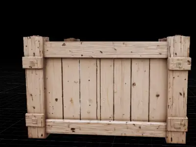 Wooden Crate Game Ready Prop 3D Model Low-poly 3D model