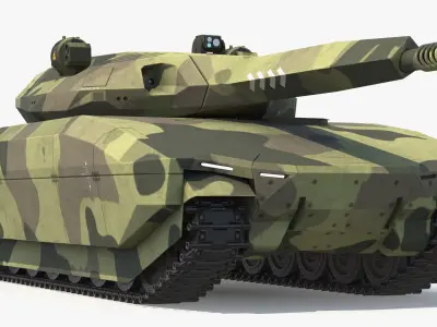  Stealth Battle Tank with Coaxial MG Camouflage Green Simplified 