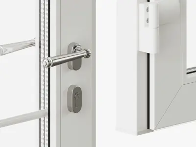Classic style windows and glass entrance doors 3D model