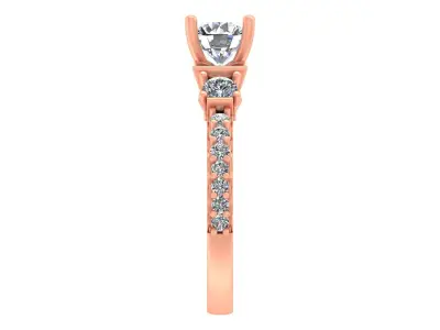 Classic Three-Stone Engagement Ring  3D print model