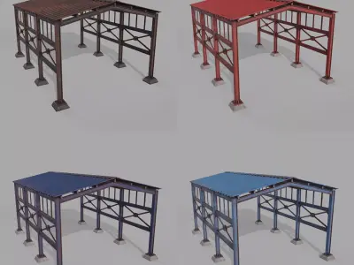 Steal Canpoy Low-poly 3D model