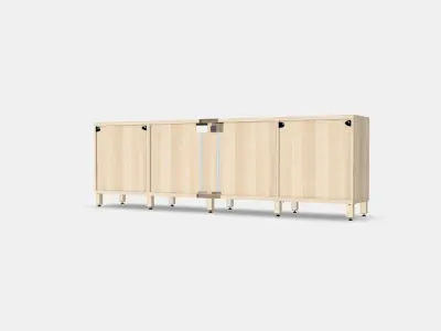 BESTA TV bench with doors and drawers 2 Low-poly 3D model