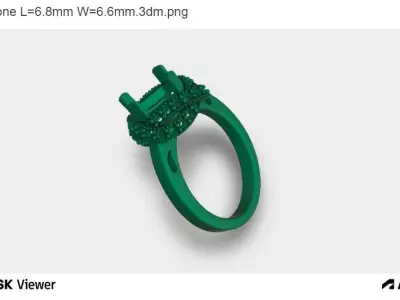 Woman Ring with Asscher Centre Stone 3D print model