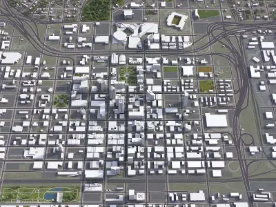 Birmingham - Alabama - USA - City 3D Model Low-poly 3D model