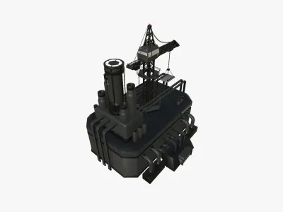 SciFi Factory A07 Black - Sci Fi Exterior Design Low-poly 3D model